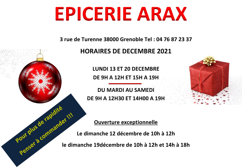 horaire Noël